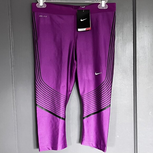 NWT Nike Power Speed Running Capris Tights Cosmic Purple Women's Medium M 801694 - Picture 1 of 14